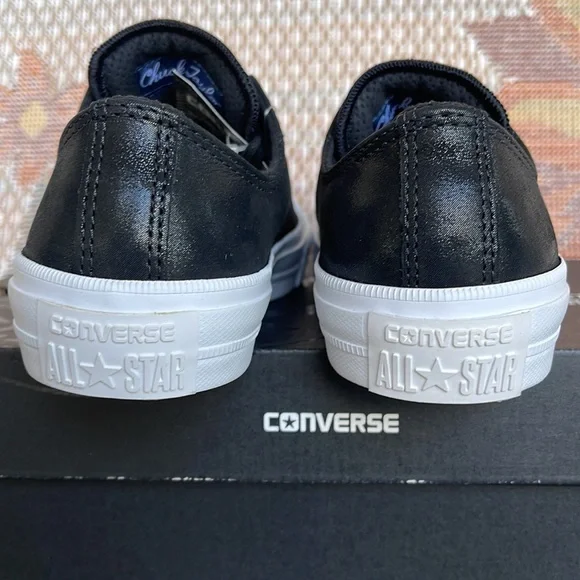 Converse WMNS Chuck Taylor All Stars ll OX 555958C BLACK/BLACK/WHITE Sneakers - Picture 14 of 16